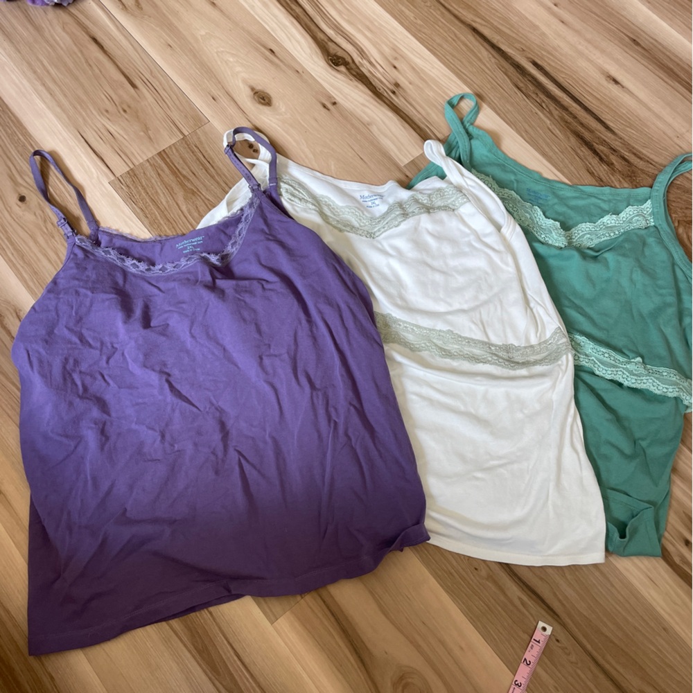 Motherwear Nursing Cami Tops Green Purple White Size 3X